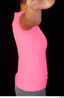 Zahara dressed pink t shirt sports upper body 0009.jpg